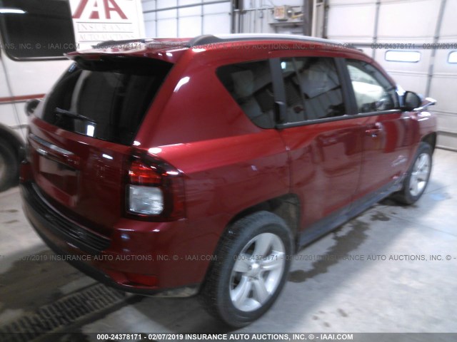 1C4NJDBB1HD114893 - 2017 JEEP COMPASS SPORT RED photo 4