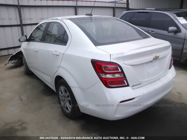 1G1JB5SH8H4128241 - 2017 CHEVROLET SONIC LS WHITE photo 3