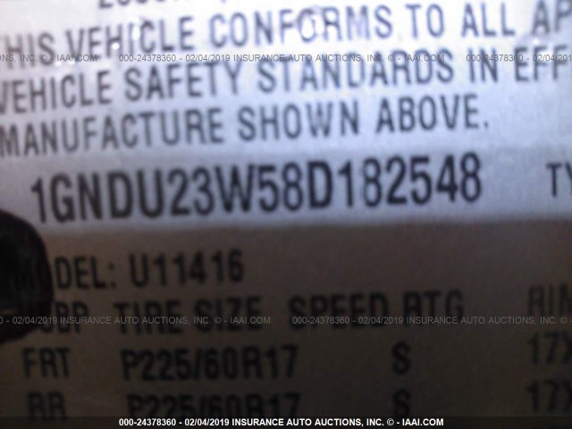 1GNDU23W58D182548 - 2008 CHEVROLET UPLANDER LS ORANGE photo 9