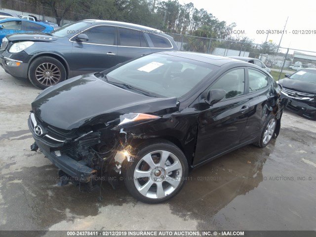 KMHDH4AE6CU270371 - 2012 HYUNDAI ELANTRA GLS/LIMITED BLACK photo 2