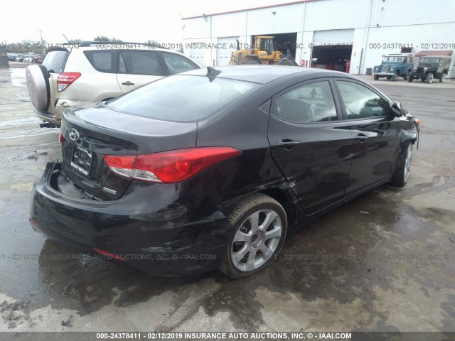 KMHDH4AE6CU270371 - 2012 HYUNDAI ELANTRA GLS/LIMITED BLACK photo 4