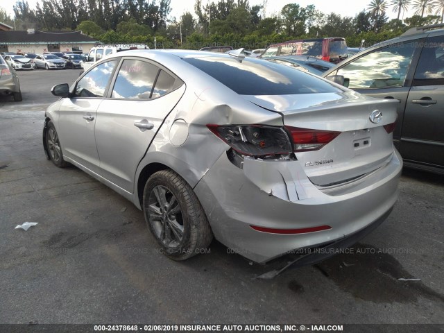 5NPD84LFXHH018585 - 2017 HYUNDAI ELANTRA SE/VALUE/LIMITED SILVER photo 3