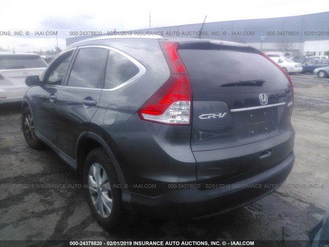 2HKRM4H73DH640314 - 2013 HONDA CR-V EXL GRAY photo 3