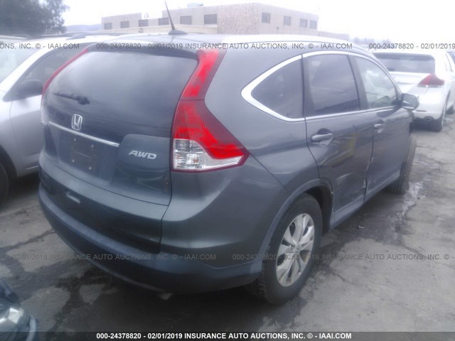 2HKRM4H73DH640314 - 2013 HONDA CR-V EXL GRAY photo 4