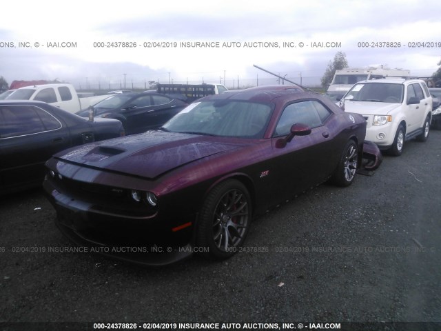 2C3CDZDJ2HH648721 - 2017 DODGE CHALLENGER SRT 392 RED photo 2