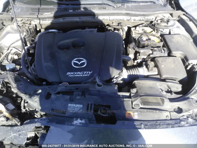 JM1BM1W79E1192480 - 2014 MAZDA 3 GRAND TOURING GRAY photo 10