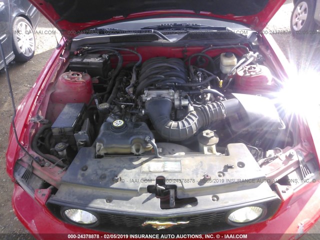 1ZVFT85H075257202 - 2007 FORD MUSTANG GT RED photo 10