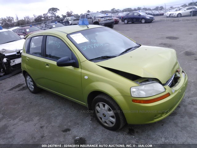 KL1TG62625B390132 - 2005 CHEVROLET AVEO LT GREEN photo 1