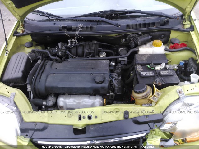 KL1TG62625B390132 - 2005 CHEVROLET AVEO LT GREEN photo 10