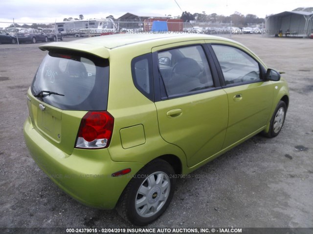 KL1TG62625B390132 - 2005 CHEVROLET AVEO LT GREEN photo 4