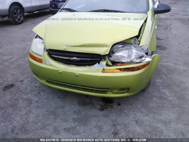 KL1TG62625B390132 - 2005 CHEVROLET AVEO LT GREEN photo 6