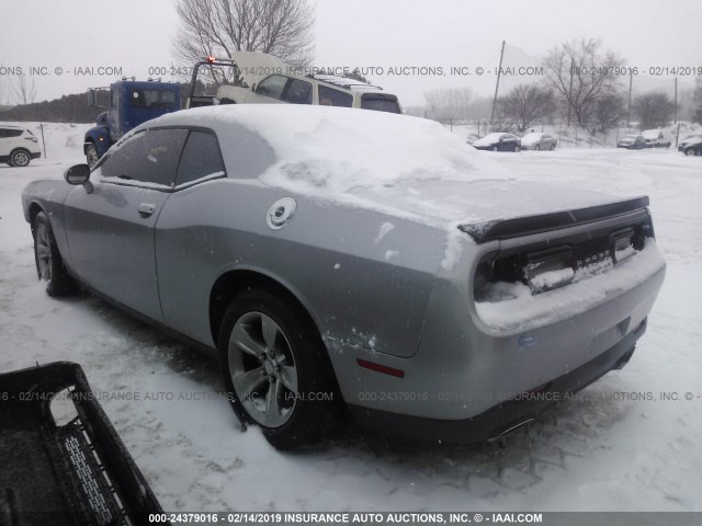 2C3CDZAG0FH720795 - 2015 DODGE CHALLENGER SXT GRAY photo 3