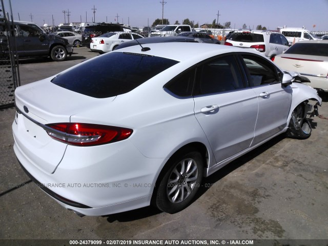 3FA6P0G72HR104743 - 2017 FORD FUSION S WHITE photo 4