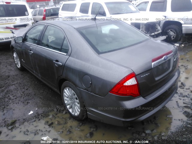 3FADP0L32BR237276 - 2011 FORD FUSION HYBRID GRAY photo 3