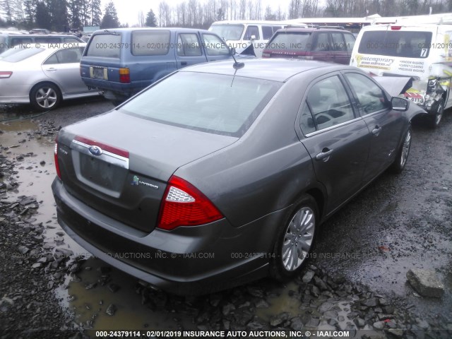 3FADP0L32BR237276 - 2011 FORD FUSION HYBRID GRAY photo 4