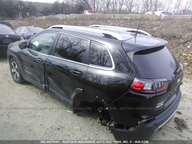 1C4PJMDX7KD245996 - 2019 JEEP CHEROKEE LIMITED BLACK photo 3