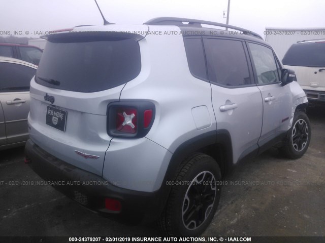 ZACCJBCT7GPD52704 - 2016 JEEP RENEGADE TRAILHAWK SILVER photo 4