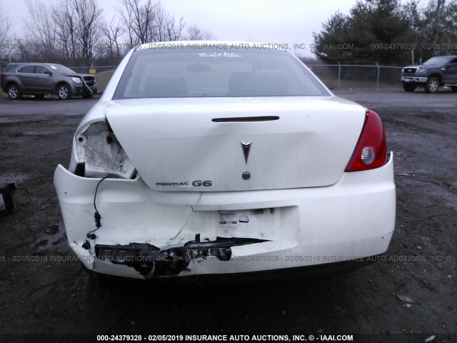 1G2ZF57B084116950 - 2008 PONTIAC G6 VALUE LEADER/BASE WHITE photo 6