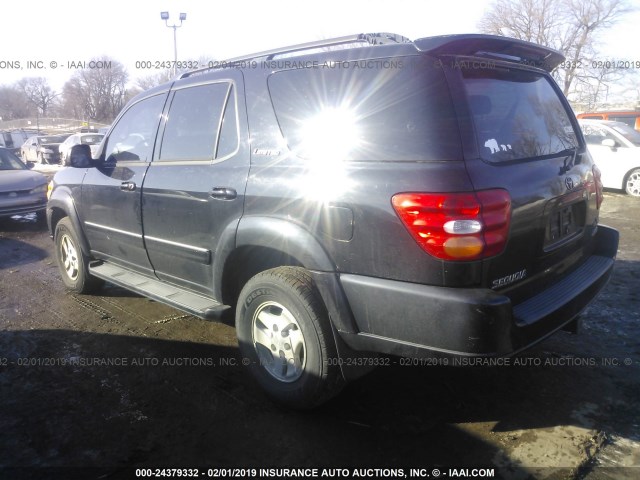 5TDBT48A22S122072 - 2002 TOYOTA SEQUOIA LIMITED BLACK photo 3