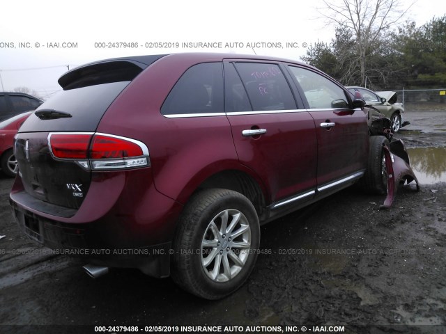 2LMDJ8JK9FBL24617 - 2015 LINCOLN MKX RED photo 4