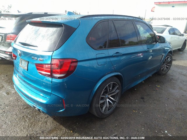 5YMKT6C5XG0R77996 - 2016 BMW X5 M Light Blue photo 4