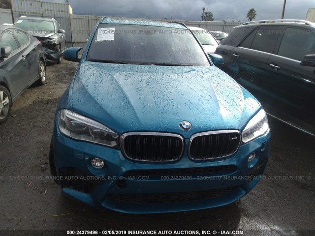 5YMKT6C5XG0R77996 - 2016 BMW X5 M Light Blue photo 6