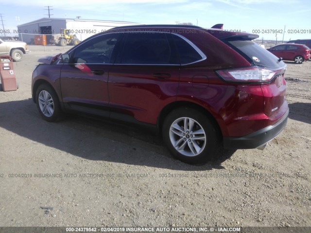 2FMPK3J98HBB88490 - 2017 FORD EDGE SEL RED photo 3