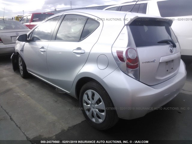 JTDKDTB38E1563143 - 2014 TOYOTA PRIUS C SILVER photo 3