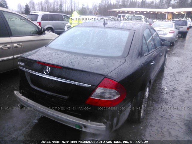 WDBUF56X88B218168 - 2008 MERCEDES-BENZ E 350 BLACK photo 4