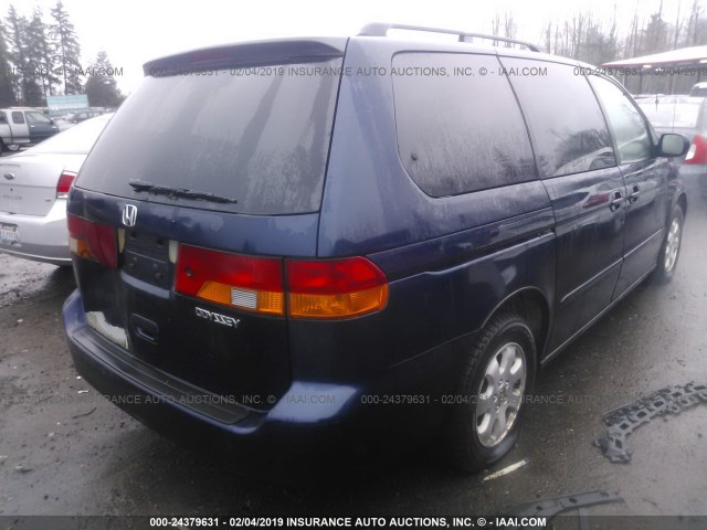 5FNRL18063B110775 - 2003 HONDA ODYSSEY EXL BLUE photo 4