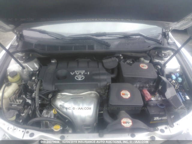 4T4BF3EK3AR040460 - 2010 TOYOTA CAMRY SE/LE/XLE SILVER photo 10