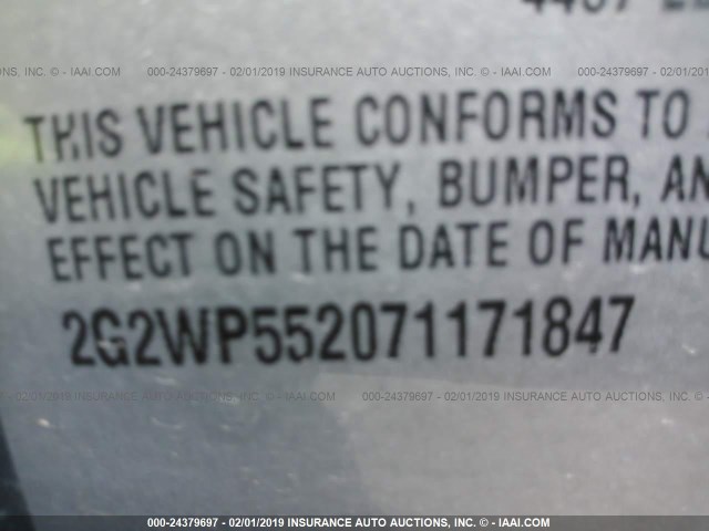 2G2WP552071171847 - 2007 PONTIAC GRAND PRIX BLUE photo 9