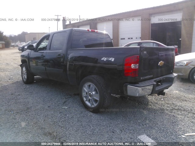 3GCPKSE74DG142864 - 2013 CHEVROLET SILVERADO K1500 LT BLACK photo 3