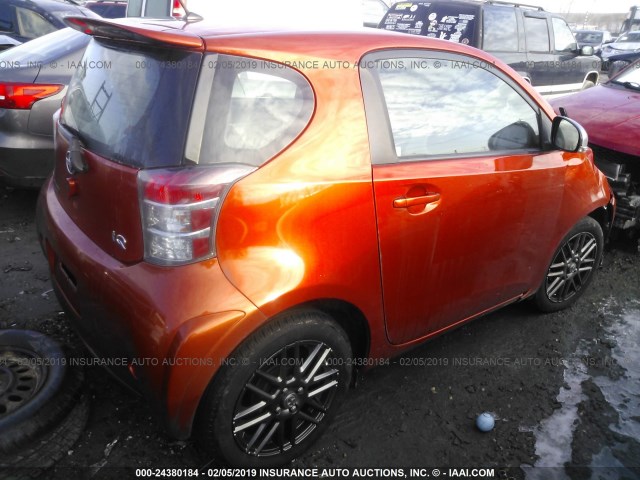 JTNJJXB02CJ011647 - 2012 TOYOTA SCION IQ ORANGE photo 4