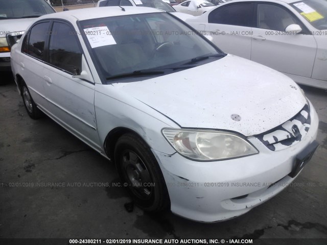 JHMES96655S014762 - 2005 HONDA CIVIC HYBRID WHITE photo 1