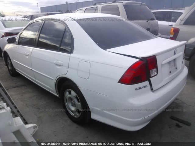 JHMES96655S014762 - 2005 HONDA CIVIC HYBRID WHITE photo 3