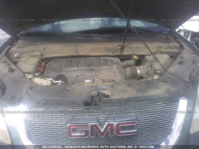 1GKLRMED7AJ153481 - 2010 GMC ACADIA SLT-1 TEAL photo 10