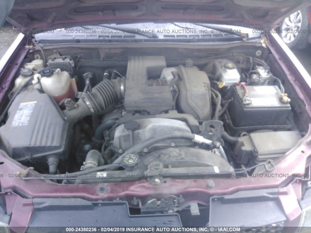 1GCCS14E878100961 - 2007 CHEVROLET COLORADO MAROON photo 10