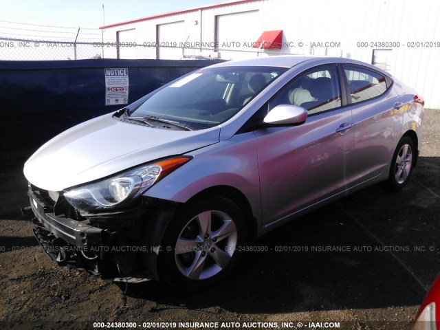 KMHDH4AE7DU683188 - 2013 HYUNDAI ELANTRA GLS/LIMITED SILVER photo 2