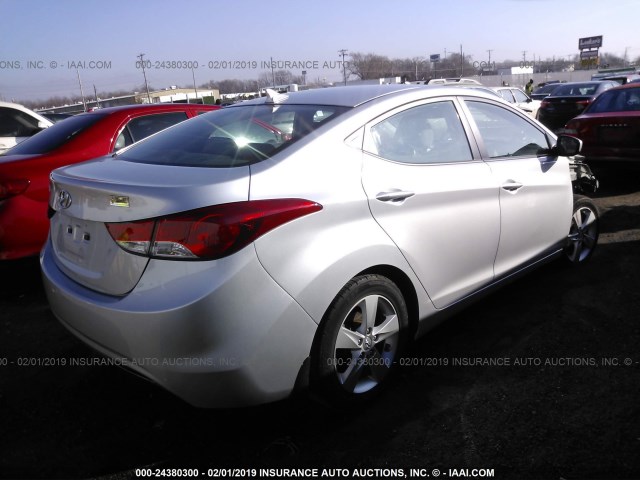 KMHDH4AE7DU683188 - 2013 HYUNDAI ELANTRA GLS/LIMITED SILVER photo 4