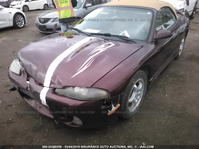 4A3AX35G3WE125378 - 1998 MITSUBISHI ECLIPSE SPYDER GS MAROON photo 2