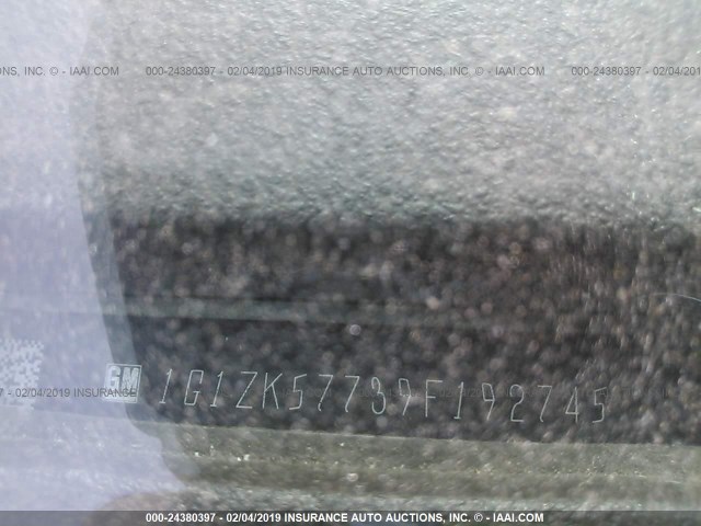 1G1ZK57739F192745 - 2009 CHEVROLET MALIBU LTZ ოქროსფერი ფოტო 9