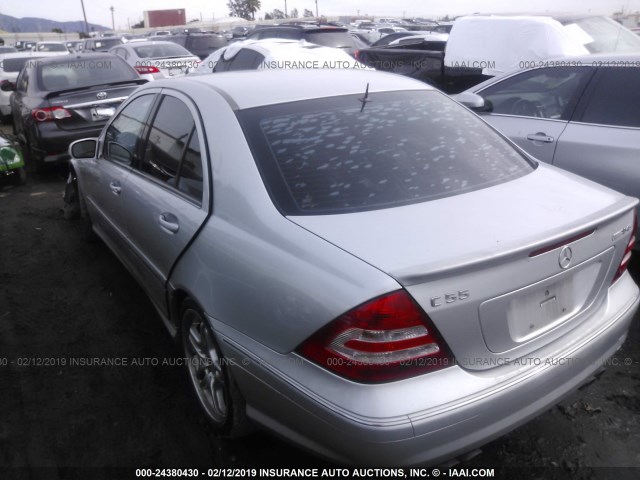 WDBRF76J15F626173 - 2005 MERCEDES-BENZ C 55 AMG SILVER photo 3