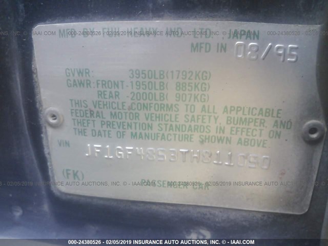 JF1GF4853TH811050 - 1996 SUBARU IMPREZA OUTBACK Navy photo 9