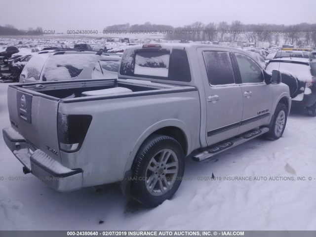 1N6AA0ECXCN300914 - 2012 NISSAN TITAN S/SV/SL/PRO-4X SILVER photo 4