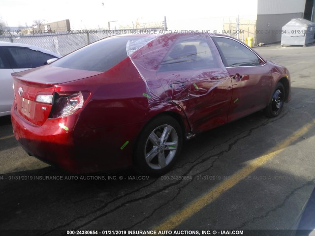 4T1BF1FK5EU816168 - 2014 TOYOTA CAMRY L/SE/LE/XLE 红色 照片 4