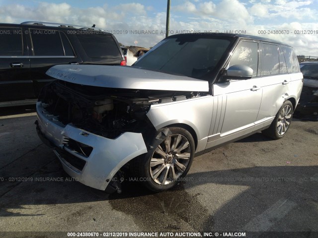 SALGS2EF5DA122458 - 2013 LAND ROVER RANGE ROVER SUPERCHARGED SILVER photo 2