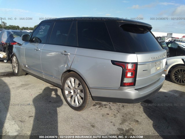 SALGS2EF5DA122458 - 2013 LAND ROVER RANGE ROVER SUPERCHARGED SILVER photo 3