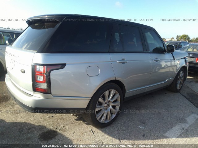 SALGS2EF5DA122458 - 2013 LAND ROVER RANGE ROVER SUPERCHARGED SILVER photo 4