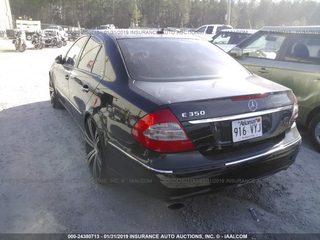 WDBUF56X38B274390 - 2008 MERCEDES-BENZ E 350 BLACK photo 3